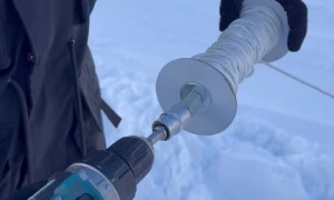 Dad shows awesome winter hack for snow-sliding 