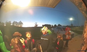 Trick-or-Treater Falls Into Pond