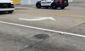 Car Chase Ends In Damaged Police Property