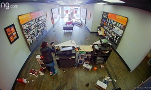 Angry Customer Attacks With Metal Chair