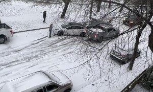 Truck Slides On Vancouver Snow