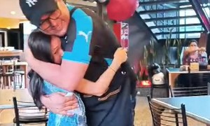 Dad Disguised As Waiter Surprises Daughter After 4 Years Apart