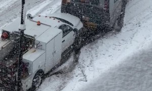Helping A Bus Up The Hill