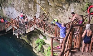 Rope Swing Over Cenote Ends Early