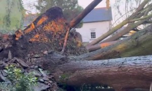 Footage shows the aftermath of Storm Isha