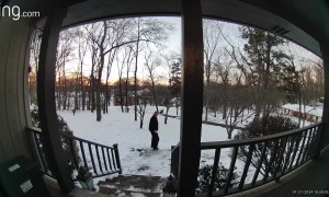 Doorbell Cam Captures Man's Slip and Fall on Icy Steps