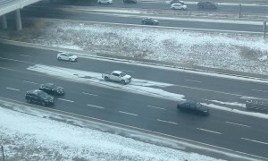 Truck Reverses Down Highway