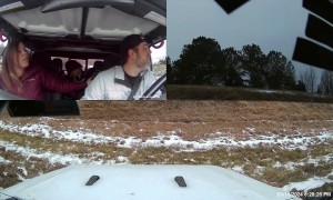 Driver Stays Calm During Unplanned Off-Roading