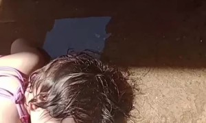 Child Naps In Cool Hose Water