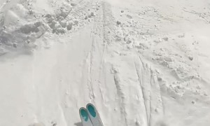 POV: Mogul Skier Performing a Perfect Backflip