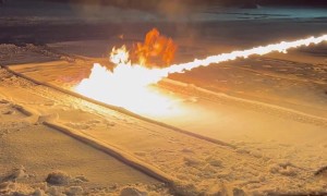 Husband Removes Snow With Flamethrower