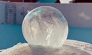 Magical Soap Bubble Freezes In Real Time