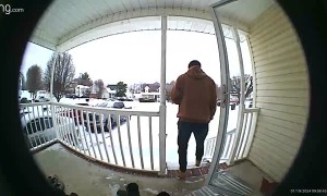 Winter Wipeout On Front Steps