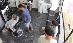 Barber Shaves His Head in Support of Client Undergoing Cancer Treatment