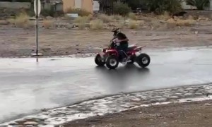 ATV Spinning on Wet Road