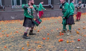 Italians Battle With Oranges
