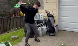 Cousin Shows Off His Golf Swing