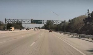 Driver Merges Way Too Far Right