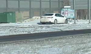 Car Spotted Driving on the Sidewalk