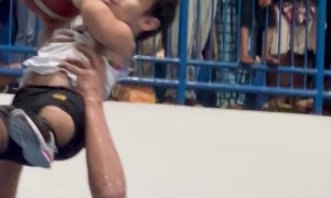 Baby Giant Dancing While Playing Basketball