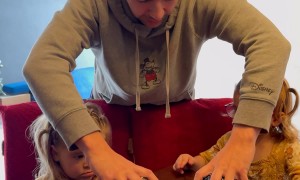 Girl Makes Sure to Share With Twin Sister