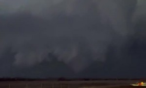 Frightening footage shows a huge tornado east of Alta Vista, KS