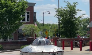 UFO Car Spotted at Gas Station