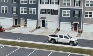 Motorcycle Fails to Make It Up Ramp