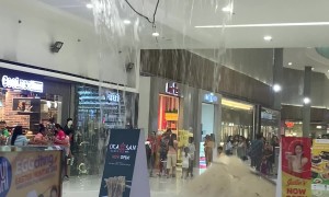 Leaking Water Collapses Mall Ceiling