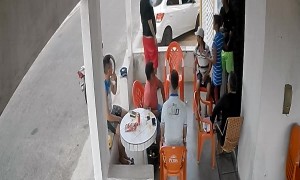 Man Stumbles Backward Off Porch