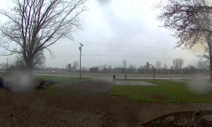 Lightning Strike Caught on Security Camera