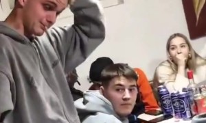 Guy Extinguishes Hair Fire After Lighter Mishap