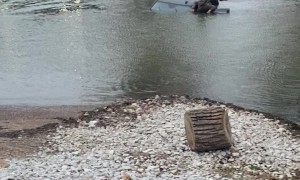 Boat Ramp Fail Submerges Truck