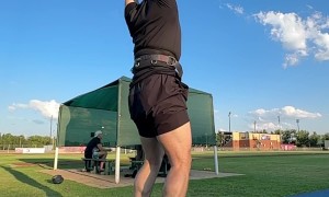 Javelin Thrower Launches Medicine Ball