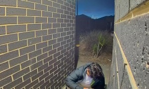 Doorbell Camera Catches Delivery Driver's Bag Breaking