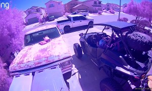 Unsupervised Children Run Off-Road Vehicle Into Parked Car