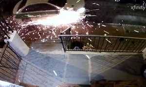 Three-Wheeled Taxi Drives Wrong Way Down Street