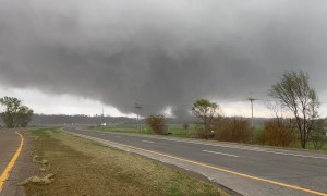Multi-Vortex Tornado Forming Near Omaha