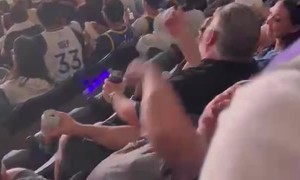 Sacramento Kings Fan Picks a Fight With Golden State Warriors Fans