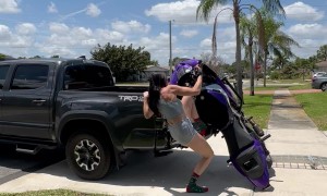 Motorcycle Falls Off Loading Ramp