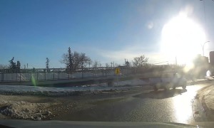 Truck Almost Crashes