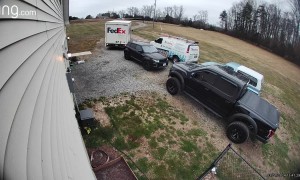 FedEx Driver Backs Into Parked Vehicle
