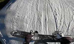 Snowboarder Wipes Out