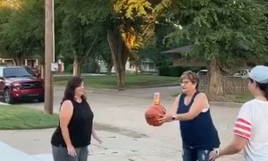 Basketball Beer Challenge Crotch Shot