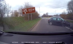 Car Veers Into Oncoming Traffic