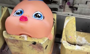 Manufacturer Paints Doll Heads