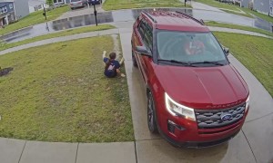 Cartoonish Slide Across Muddy Yard