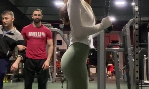 Guys Crash Woman's Workout Video