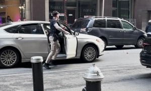 Dirt Biker Rear Ends Parked Vehicle While Pursued by Police