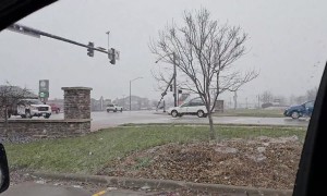 Truck Driver Forgets to Lower Bed